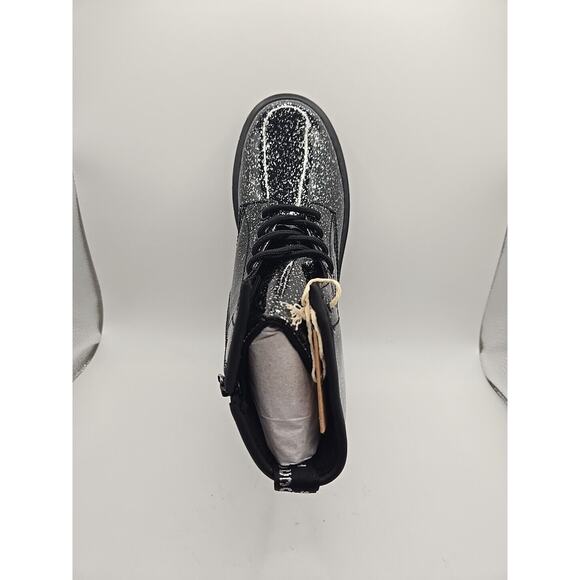 NEW Dr. Martens Cosmic Glitter Lace Up Ankle Boots Black Unisex Boys 5 Girls 6 - Picture 6 of 8